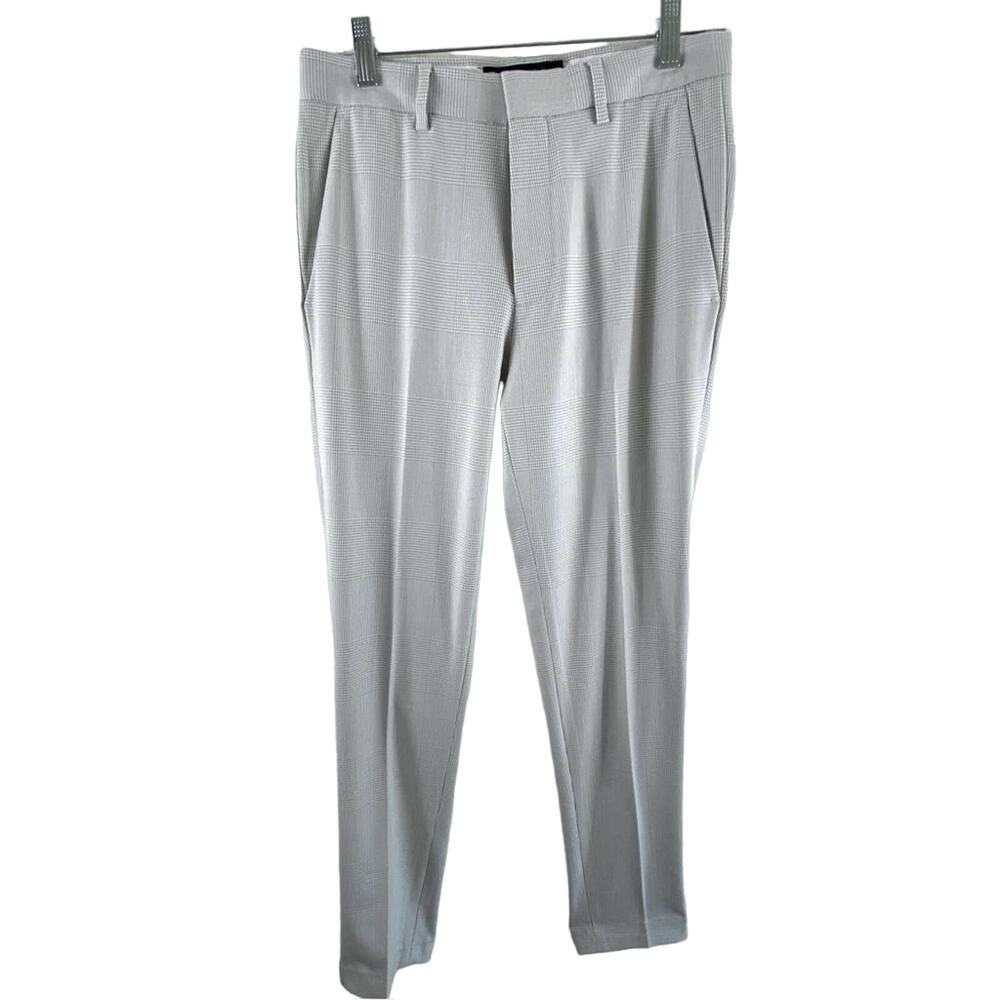 ASOS Gray Checkered Patterned Straight Cuffed Leg Trousers‎ Size 28